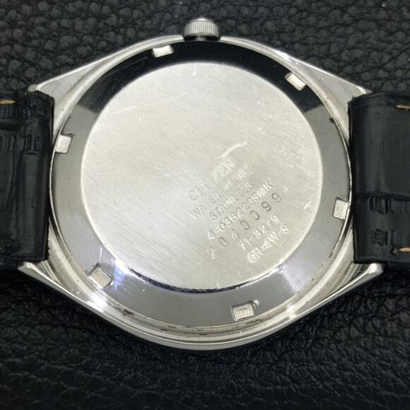 Vintage 1991 Citizen Automatic Mens Silver Watch W/daydate & Red accents - Picture 8 of 10